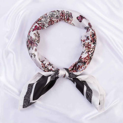 Butterfly Floral Sketch Print Square Bandana Scarf