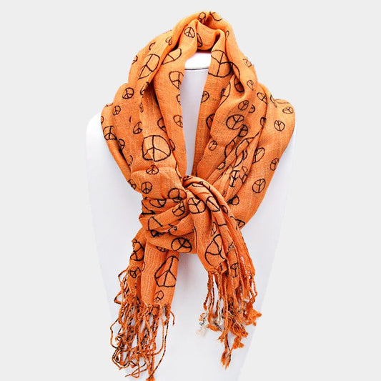 Peace symbol scarf