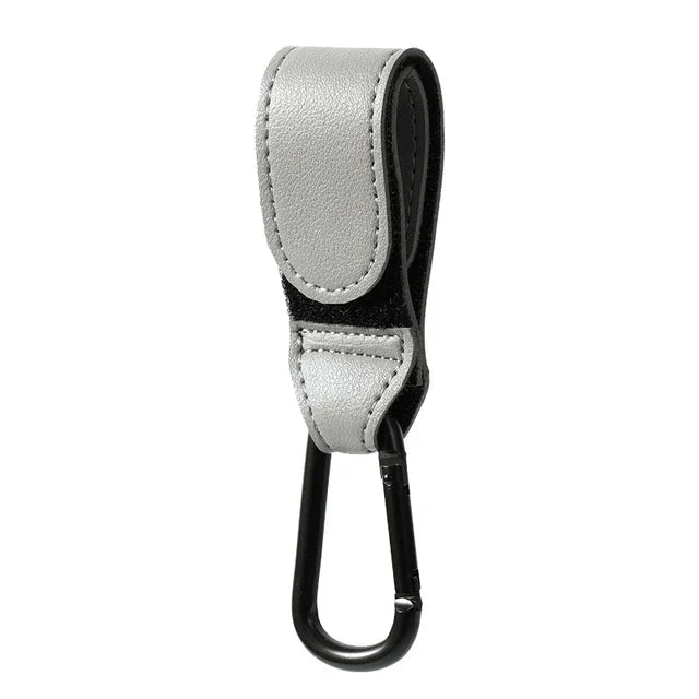 Baby Stroller Hook PU Leather Adjustable Pram Bag Hanger Travel Accessory