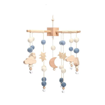 Wooden Baby Crib Mobile with Music Box Bell