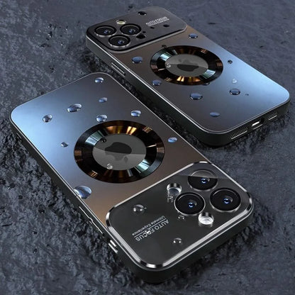 Fashionable Large Window Magnetic Phone Case,For iPhone 16 15 14 13 Pro Max, With Lens Protector,Magsafe Wireless Charging Case