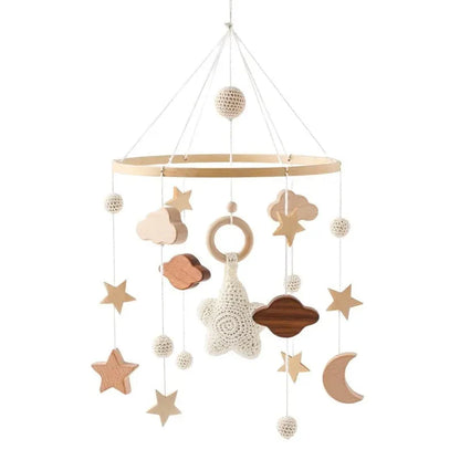 Wooden Baby Crib Mobile with Music Box Bell