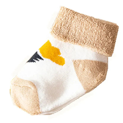 5 Pairs Baby Socks Warm Cartoon Floor Socks for Newborn Toddlers