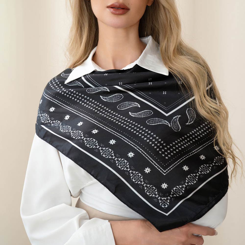 Classic Paisley Pattern Square Scarf Wrap