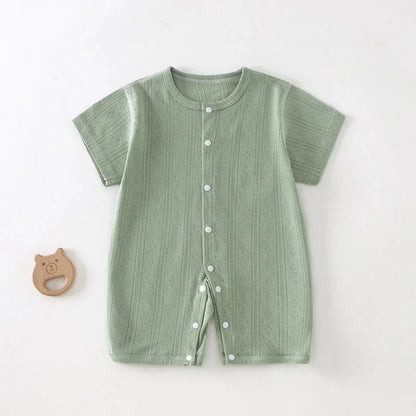 Breathable Cotton Baby Romper Summer Short Sleeve Jumpsuit for Newborn Boys & Girls 3–24M