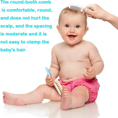 Baby Hair Brush Set – Soft Silicone Bristle Comb for Newborns