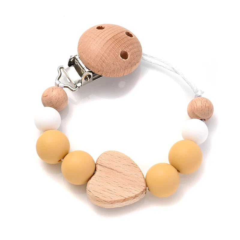Baby Pacifier Chain Clip Silicone Teether Beads Soother Toy