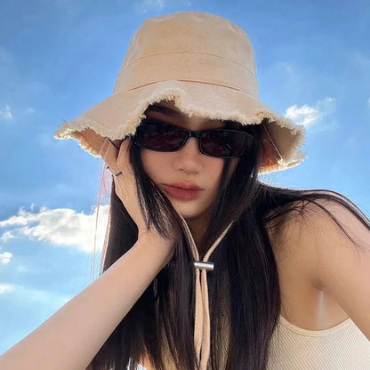 Unisex Tassel Cotton Bucket Hat