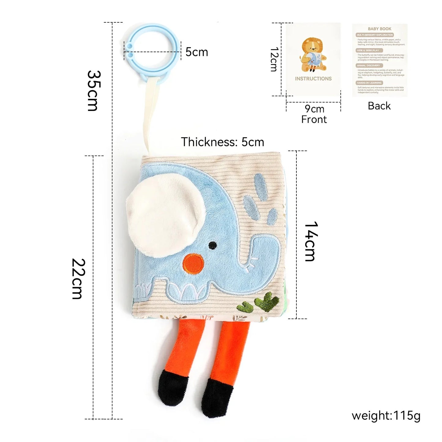 Montessori Cloth Busy Box Animal Tissue Toy