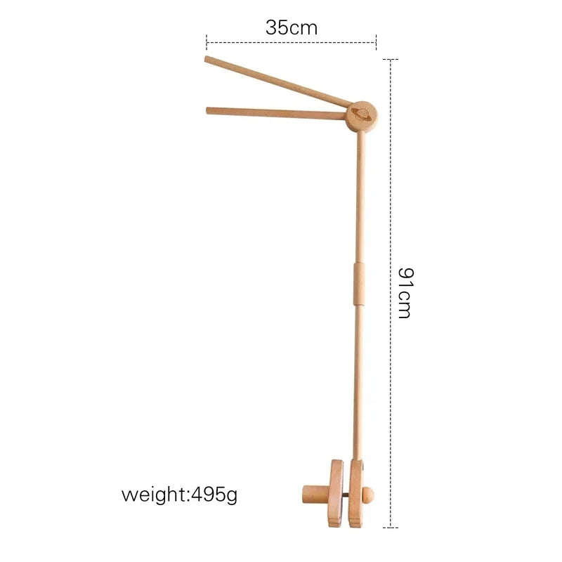 Wooden Baby Rattle Crib Mobile Holder for Newborns
