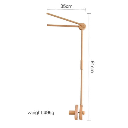 Wooden Baby Rattle Crib Mobile Holder for Newborns