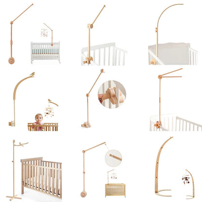 Wooden Baby Rattle Crib Mobile Holder for Newborns