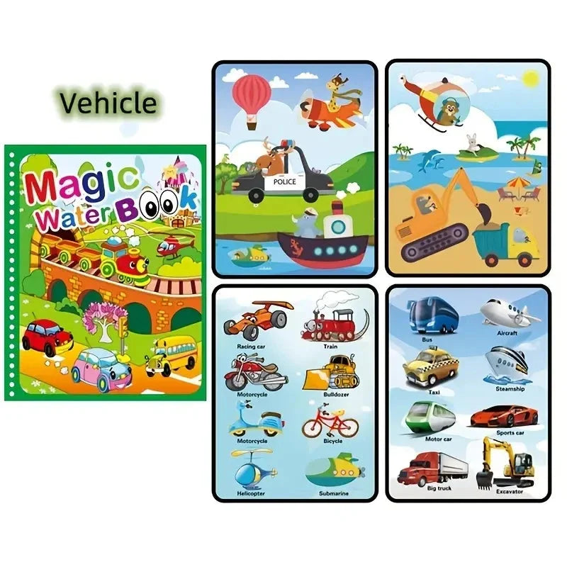Watercolor Painting Magic Book Reusable for Children Animal Cartoon Painting Book Suitable for Children's Education and Learning