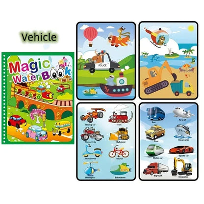 Watercolor Painting Magic Book Reusable for Children Animal Cartoon Painting Book Suitable for Children's Education and Learning