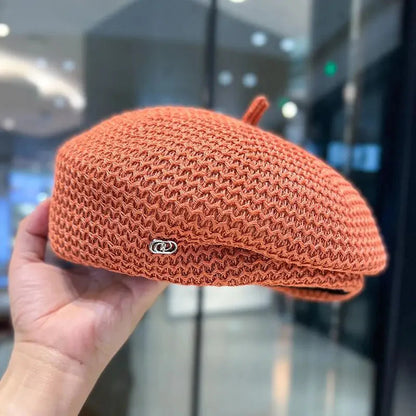 Women’s Pleated Paper Straw Beret