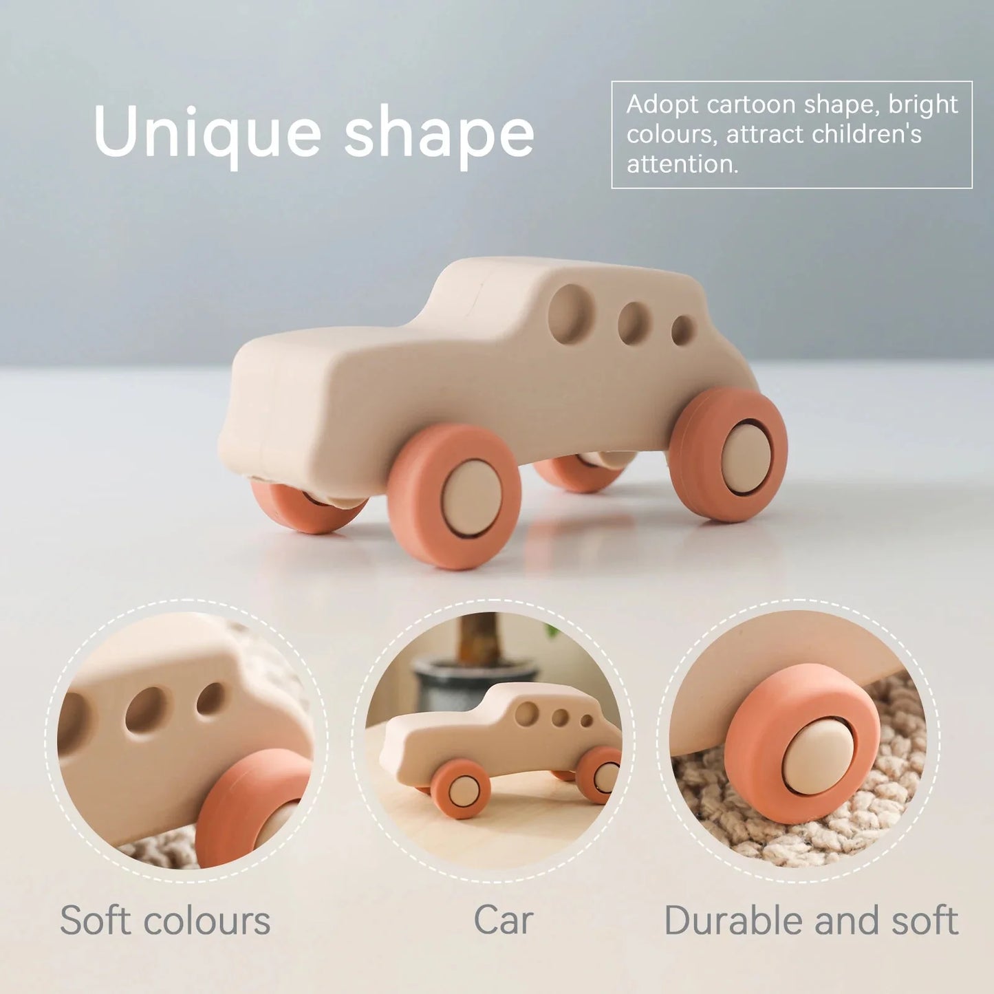 Montessori Silicone Baby Car Teether Educational Toy