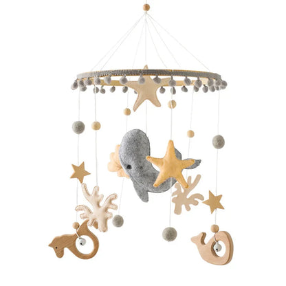 Baby Wooden Bed Bell Cartoon Rabbit Mobile