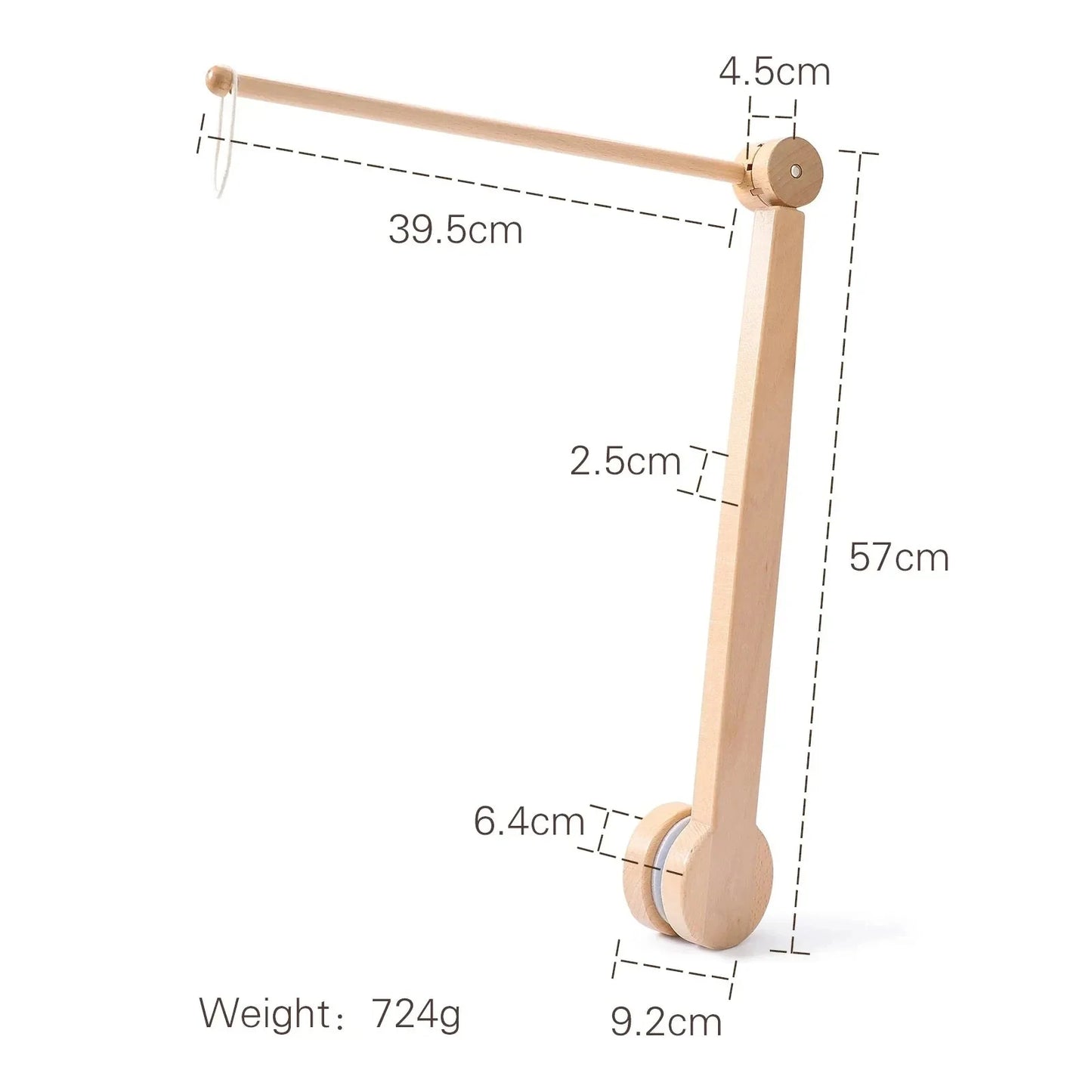 Wooden Baby Rattle Crib Mobile Holder for Newborns