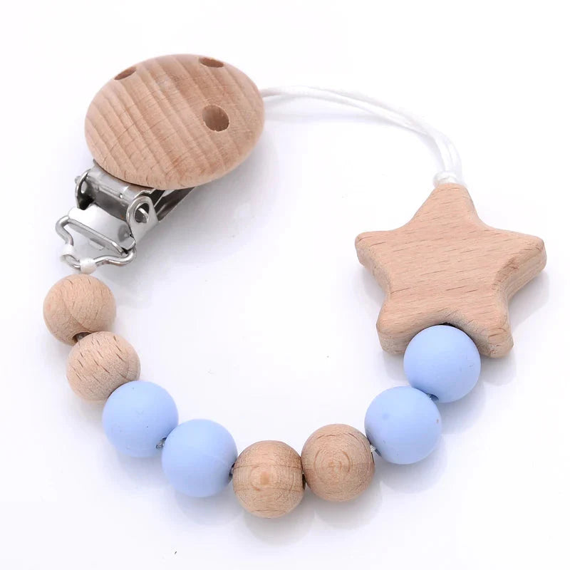 Baby Pacifier Chain Clip Silicone Teether Beads Soother Toy