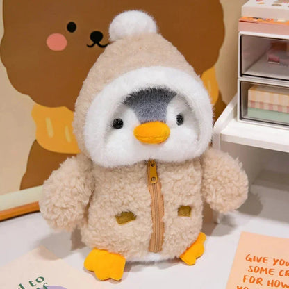 New Cute Penguin Plush Toy Baby Comforting Sleep Doll Fluffy Penguin Wearing Clothes Hats Stuffed Animal Pillow Birthday Gifts