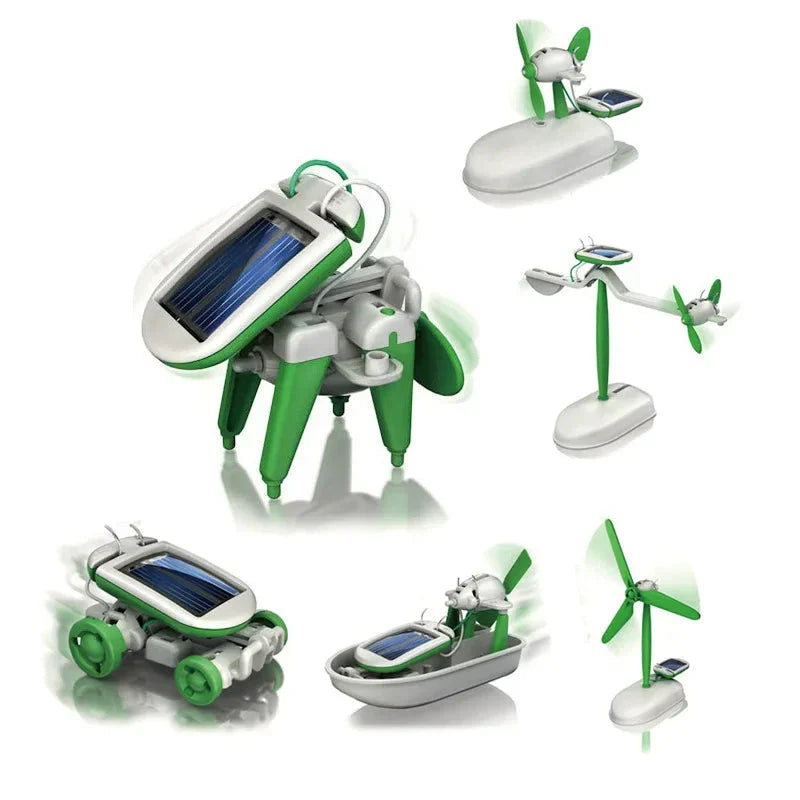 6-In-1 Solar-Powered Robot Kit - DIY Educational Toys for Kids, STEM Assembly Set