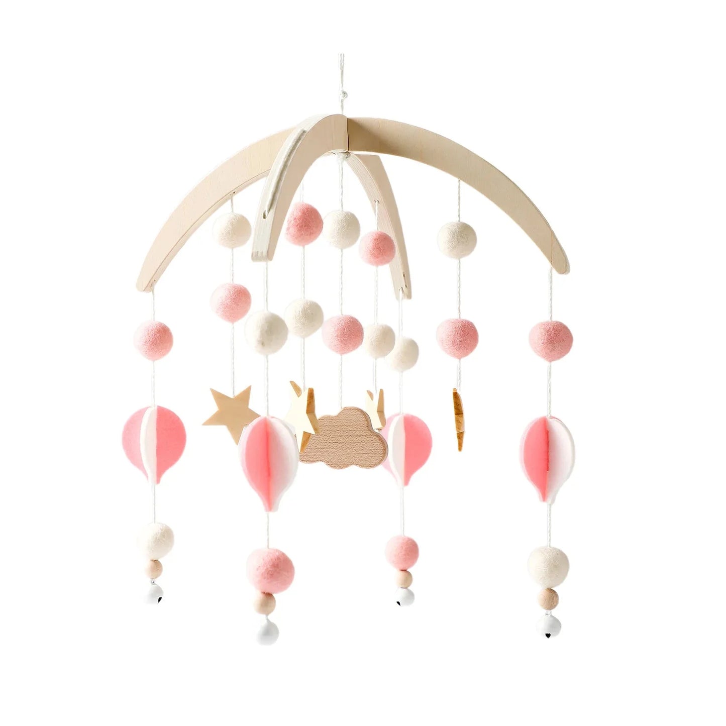 Wooden Baby Rattle Crib Mobile Holder for Newborns