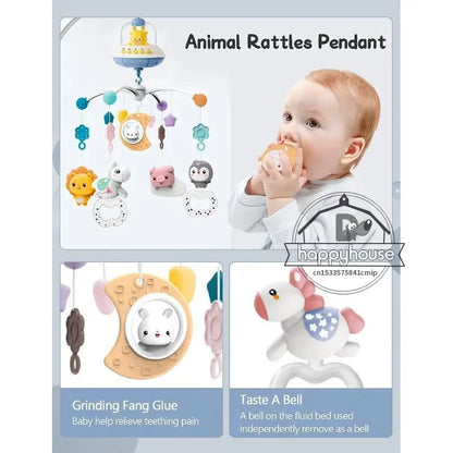 Musical Baby Crib Mobile - Lights, Music & Projection | Remote Control Crib Toy for Newborns
