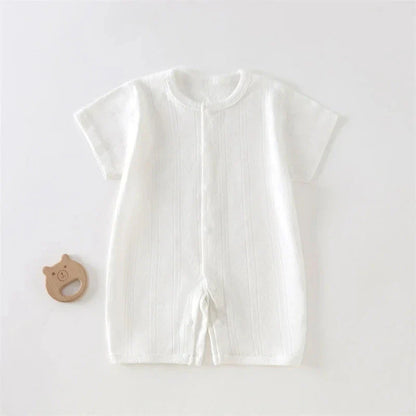 Breathable Cotton Baby Romper Summer Short Sleeve Jumpsuit for Newborn Boys & Girls 3–24M