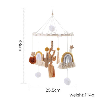 Baby Wooden Bed Bell Cartoon Rabbit Mobile