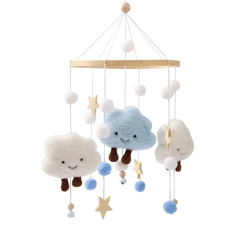 Baby Wooden Bed Bell Cartoon Rabbit Mobile