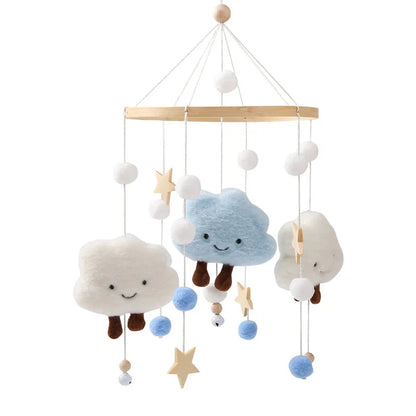 Baby Wooden Bed Bell Cartoon Rabbit Mobile