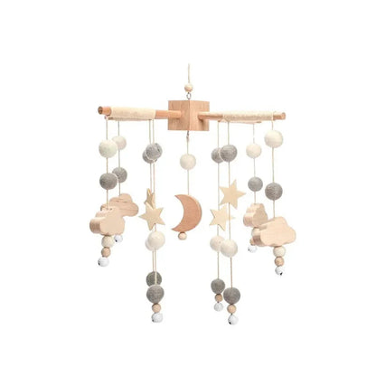 Wooden Baby Crib Mobile with Music Box Bell