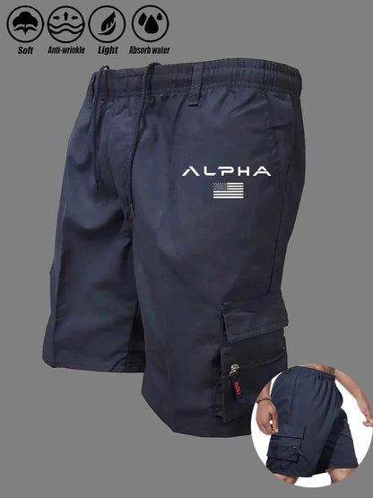 American Flag Eagle Cargo Shorts - Multi-Pocket