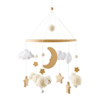 Wooden Baby Rattle Crib Mobile Holder for Newborns