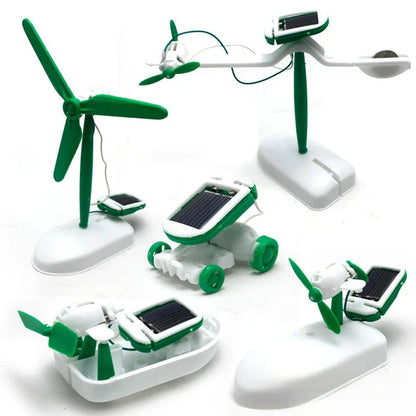 6-in-1 Solar Robot Kit – DIY Educational Science Toy for Kids | Build Car, Ship, Windmill, Fan & More