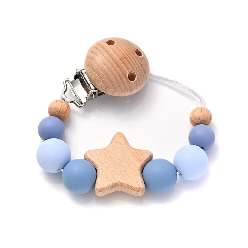 Baby Pacifier Chain Clip Silicone Teether Beads Soother Toy