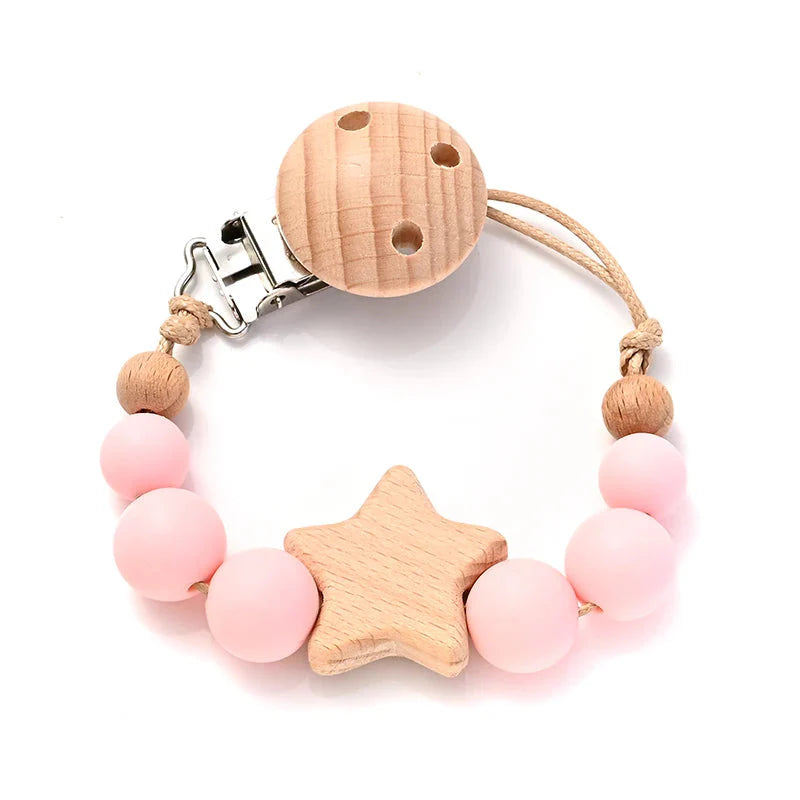 Baby Pacifier Chain Clip Silicone Teether Beads Soother Toy