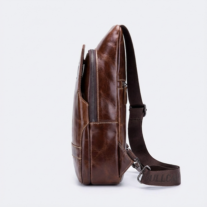 Men's Genuine Leather Sling Bag – Structured Office Carry