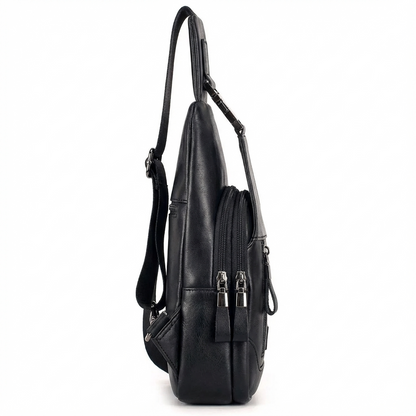 Men's Vegan Leather Sling Bag – Compact Travel Carry