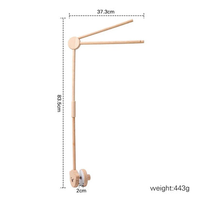Wooden Baby Rattle Crib Mobile Holder for Newborns