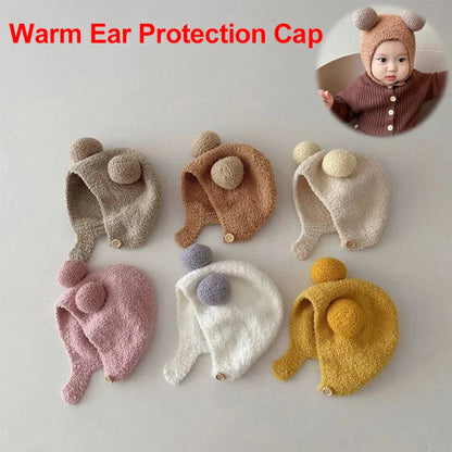 Cute Winter Kids Hats for Girls & Boys Soft Wool Fleece Ear Protection