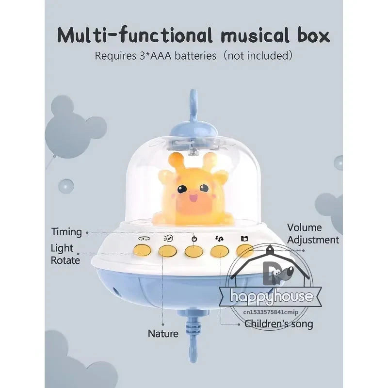 Musical Baby Crib Mobile - Lights, Music & Projection | Remote Control Crib Toy for Newborns