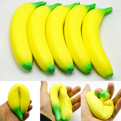 Anti-Stress Squishy Banana Toy – Jumbo Slow Rising Fruit Squeeze
