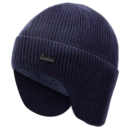 Fleece-Lined Earflap Cap – Warm Winter Outdoor Beanie