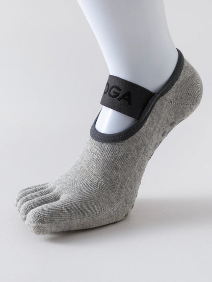 Women's five finger socks, anti slip yoga socks