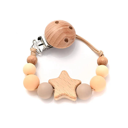 Baby Pacifier Chain Clip Silicone Teether Beads Soother Toy