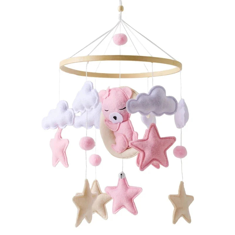 Wooden Baby Rattle Crib Mobile Holder for Newborns
