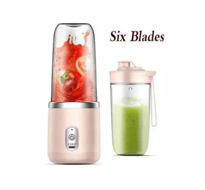 Portable Electric Blender Bottle – 6-Blade Smoothie Maker USB