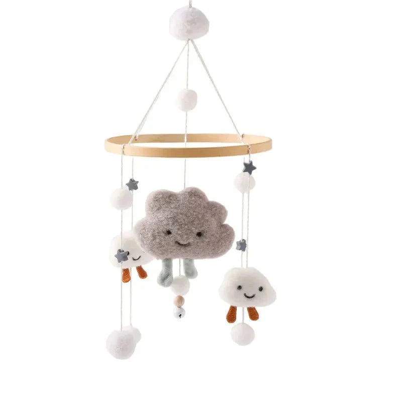 Wooden Baby Crib Mobile with Music Box Bell