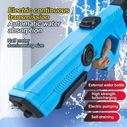 Electric Automatic Water Gun – Rechargeable High-Pressure Water Blaster for Kids & Adults, Portable Outdoor Beach Toy